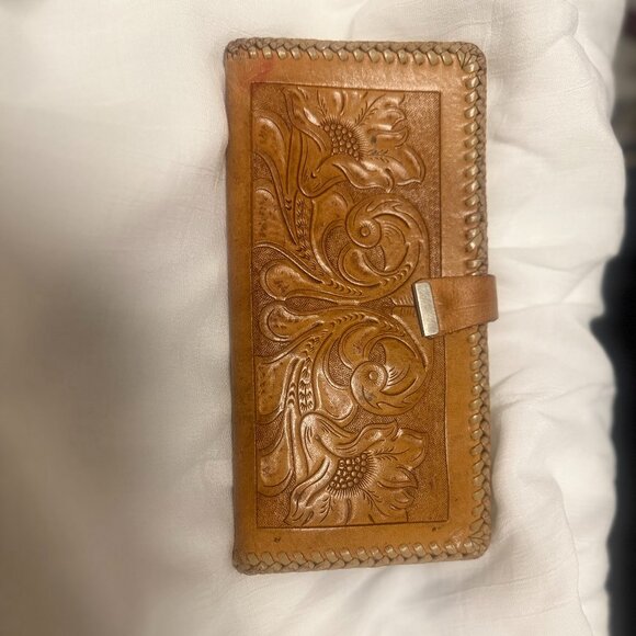 Vintage Tooled Leather Wallet - Picture 1 of 8